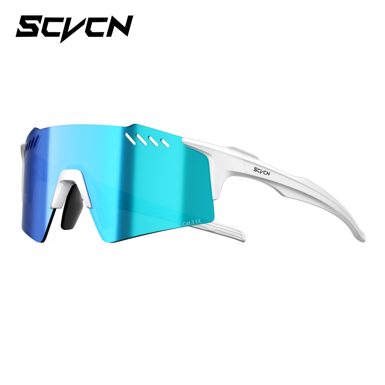 Lentes visor Celeste marco Blanco