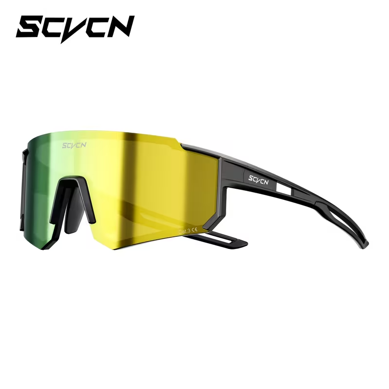 Lentes visor Dorado marco Negro