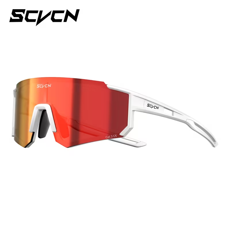 Lentes visor Rojo marco Blanco